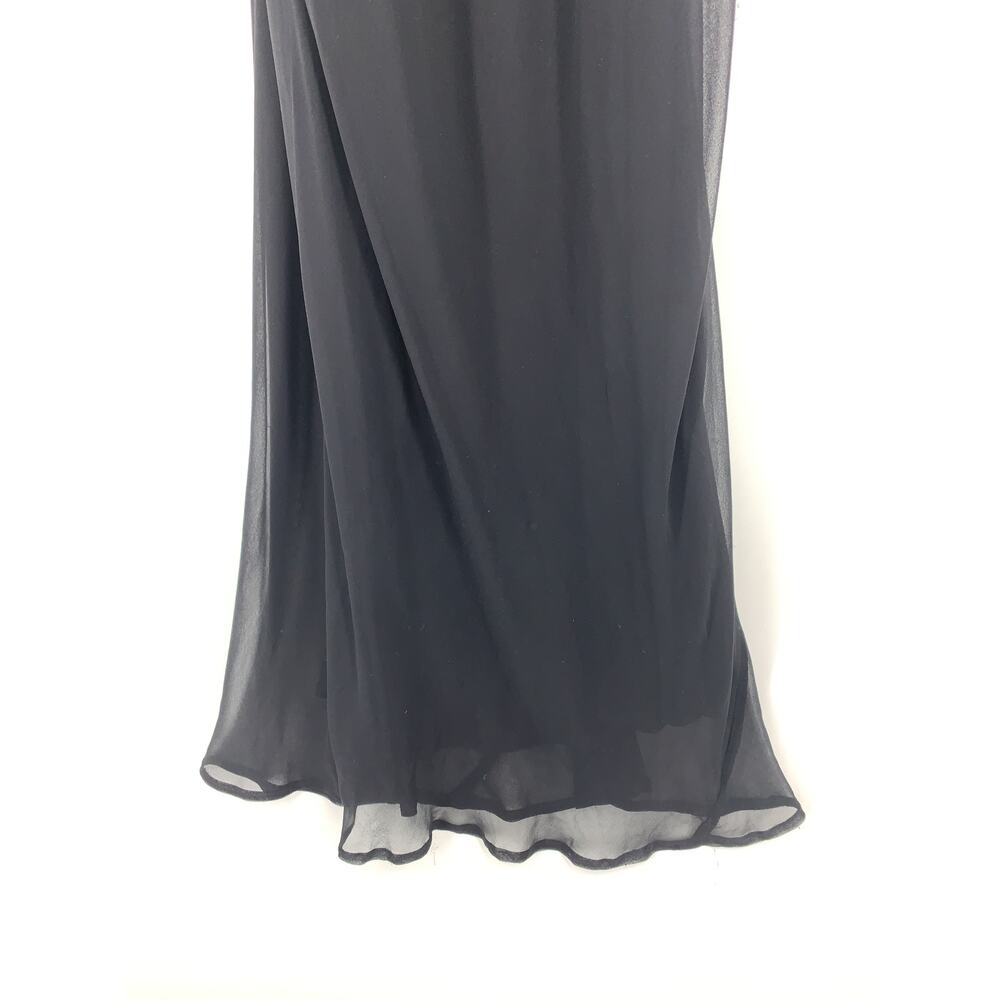 Vintage 90s Express Maxi Dress Womens XXS Black Halter Neck Sheer - Picture 5 of 6
